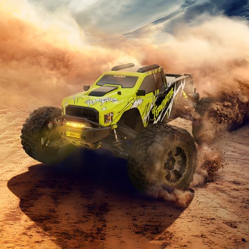 AMORIL 1/10 RTR Brushless Fast RC Cars for Adults,Max 50mph Hobby Electric Off-Road Monster Truck,Waterproof High Speed RC Car 4WD Remote Control Car with 3S Lipo,Green
