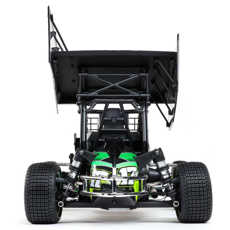 Helidirect Losi 22S Sprint 1/10 Scale 2WD RTR Dirt Oval RC Sprint Car, Brushed Spektrum Radio System - Green - color: Green