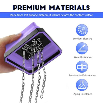 Collapsible Magnetic Parts Tray, 4.5 Inch Square Silicone Tray Holder with Double-Sided Magnetic Base, Foldable Tool Trays for Screw Bolts Nuts Pins Small Parts, Car Accessories (Purple) - color: Purple