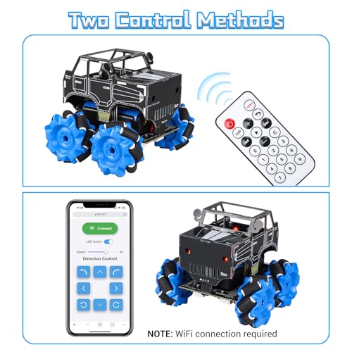 PEMENOL DIY Robot Car Soldering Kit, 4WD RC Drift Car Project Kit with Mecanum Wheels, Remote Control, STEM Electronics Learning Kit with Color Manual for Teens, Adults & DIY Enthusiasts