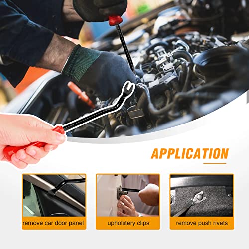GOOACC 120PCS Car Bumper Push Retainer Clips & Nylon Fasteners Rivet Kit 6mm 7.6mm 8mm 8.8mm 10mm Door Trim Panel Clips , 1PC Fastener Remover, Black - color: 120Pcs Clips + Remover
