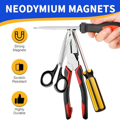 Small Magnets, 290 Pack Refrigerator Magnets of 7 Different Sizes, Mini Magnets, Disc Magnets, Small Magnets for Fridge, DIY, Whiteboard, Billboard in Home, Kitchen, Office, School - size: Assorted (7 Sizes), style: 290 Pack
