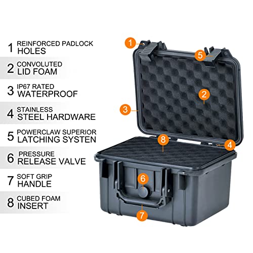 MEIJIA Portable All Weather Waterproof Camera Case With Foam,Fit Use of Drones,Camera,Equipments,Elegant Black,10.62 x9.68x6.87inches - color: Black, size: 10.62 x 9.68 x 6.87 inches