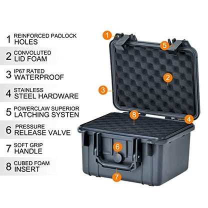 MEIJIA Portable All Weather Waterproof Camera Case With Foam,Fit Use of Drones,Camera,Equipments,Elegant Black,10.62 x9.68x6.87inches - color: Black, size: 10.62 x 9.68 x 6.87 inches