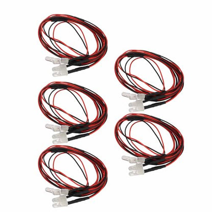 Yctze RC Car LED Light Kit, 4 LED Lamp Set with 2 White Headlights & 2 Red Taillights, for 1/10 1/8 RC Model Car Truck Crawler Axial SCX10 D90 HSP