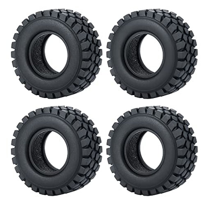 RCLIONS 4pcs Rubber Micro 1" RC Wheel Tyres Tires with Foam Insert for All 1/24 Axial SCX24 AXI00001,AXI00002,AXI90081 Deadbolt RC Crawler Truck Car (50mm) - size: 50mm