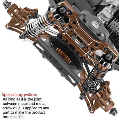 RC Suspension Arms Upgrades Parts for 1/16 Mojave Grom 223S DSC 4X4 RTR,1/16 Mojave Grom 4X4 RTR,Aluminum Front Rear Suspension A Arms Set Hops Up,Replace ARA330839+ARA330840,Bronze