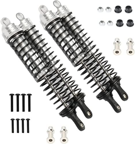 RC Shock Absorber 140mm,Oil Adjustable RC Damper Set for 1/8 Rc Car Buggy Truck Hsp Hpi Losi Axial Upgraded Hop-Up Parts 4PCS/Set(Silver) - color: Silver