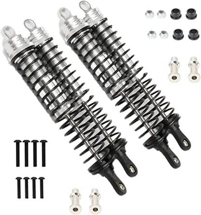 RC Shock Absorber 140mm,Oil Adjustable RC Damper Set for 1/8 Rc Car Buggy Truck Hsp Hpi Losi Axial Upgraded Hop-Up Parts 4PCS/Set(Silver) - color: Silver