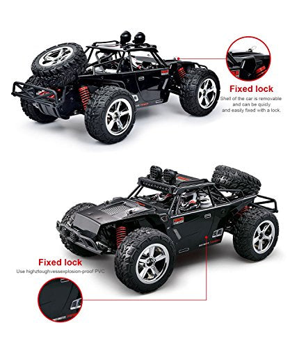 1:12 Scale RC CAR Desert Buggy High Speed 30MPH+ 4x4 Fast Race Cars RTR Racing 4WD Electric Power 2.4GHz Radio Remote Control Off Road Truck (Assorted Color: Black, Gray)