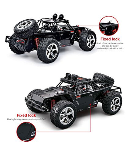 1:12 Scale RC CAR Desert Buggy High Speed 30MPH+ 4x4 Fast Race Cars RTR Racing 4WD Electric Power 2.4GHz Radio Remote Control Off Road Truck (Assorted Color: Black, Gray)