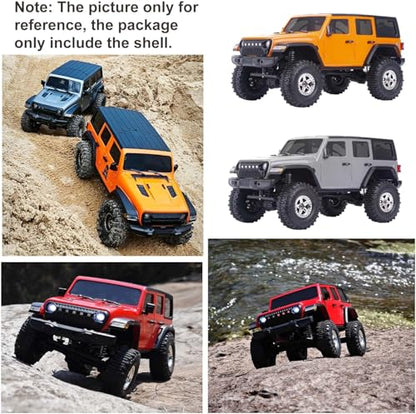 6.10inch/155mm Wheelbase Shell ABS Hardtop Body Kit Replacement Part for TRX4M Bronco Defender AX8560 1/18 RC Crawler Chassis (Orange) - color: Orange