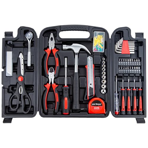 CARTMAN 140-Piece Household Tool Kit, Hand Tools Set with Organized Storage Case for Home DIY Repairs | All-in-one household tools for daily repairs & DIY projects. Portable design with tidy storage space. - style: 140 PC