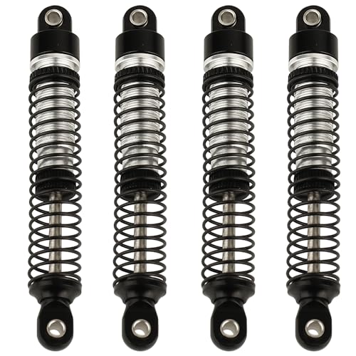 4PCS 65mm Aluminum Shocks Absorbers Oil Threaded Damper for 1/18 RC Crawler TRX4M TRX-4M Bronco Defender K10 Upgrade Parts (black) - color: 65mm black
