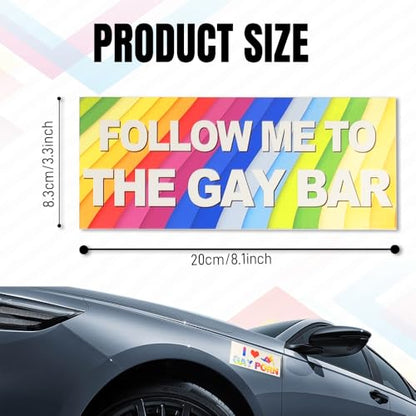 10PCS Car Funny LGBT Stickers, Rainbow Prank Car Bumper Sticker, Reflective LGBT Sticker Sign, Universal Colorful Gay Pride Decal for Vehicle Luggage Window Refrigerator, Style 1, Adhesive - color: Style 1/Adhesive