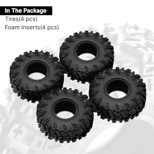 INJORA 1.9" S5 Swamp Claw Mud Terrain Tire for 1/10 RC Crawler, 120 * 42mm