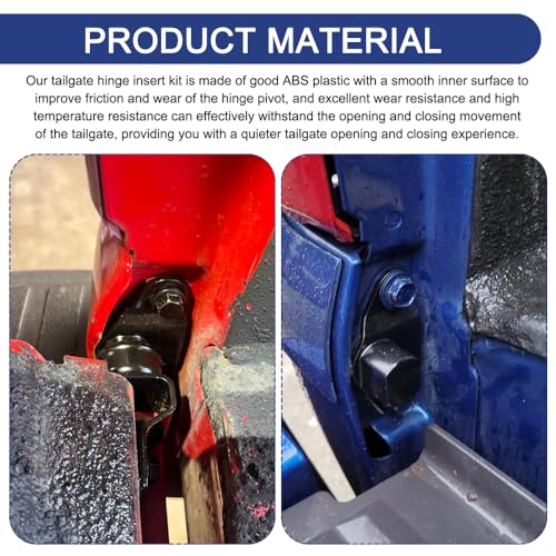 4 PCS Car Tailgate Hinge Kit Tailgate Bushing Insert Kit, Truck Bed Hinge, Plastic Left Right Bed Door Side Bushings Fit for Dodge Ford Lincoln, Replace# OEM E7TZ99430B22A, F6TZ99430B23AA
