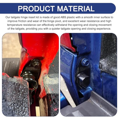 4 PCS Car Tailgate Hinge Kit Tailgate Bushing Insert Kit, Truck Bed Hinge, Plastic Left Right Bed Door Side Bushings Fit for Dodge Ford Lincoln, Replace# OEM E7TZ99430B22A, F6TZ99430B23AA