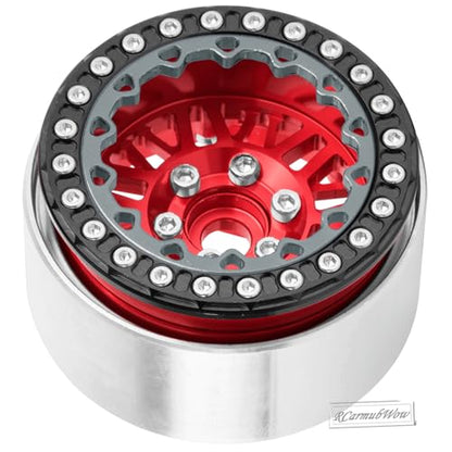 RC 1.9" Beadlock Wheels 1.9 Beadlock Rims for 1/10 SCX10 90046 AX103007 TRX4 TRX6 Gen7 8 D90 VS4-10 MST CFX RC Crawler,Alloy Aluminium 1.9 rc Wheels 1.9 rc Rims w/Wheels Ring,Red - color: Red(4pcs)