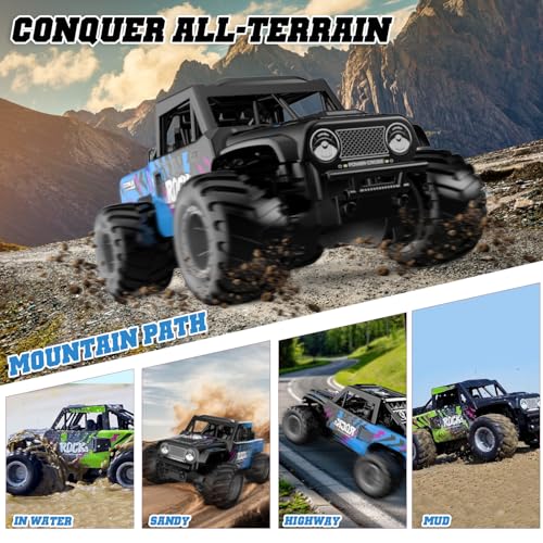 KB KAIBO Q191 1:16 Amphibious Remote Control Car - Waterproof All Terrain RC Monster Truck for Kids, 50+ Min Play with 2 Batteries, 2.4Ghz 4WD Off-Road Toy for Boys Girls 6-12+ (Gift Idea)-Green - color: Q191 Green