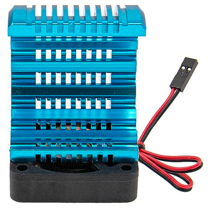 Universal 42mm Aluminum Heat Sink Heatsink with 5V Cooling Fan for 1/8 RC Car 4068 4076 4274 7282 1515 Brushless Engine Motor (Blue) - color: Blue