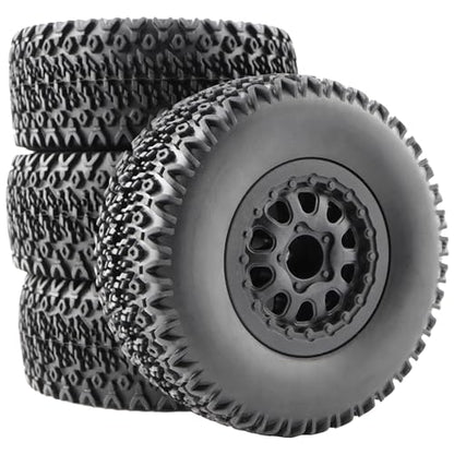 4-Pack 1:10 RC Rubber Car Tires On Road Tyres 12mm Hex Plastic Wheels Rims for Racing TT01 TT02 XV01 TA06 PTG2 94111 94188 94108 9125 X07 RC Cars