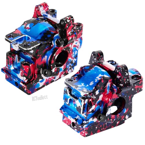 RC Aluminum Transmission Gearbox Case & 37T Diff Gear Upgrades Part for 1/10 Slash/Rustler/Stampede/Jato 4X4 4WD VXL/XO-1,Replace #6880#6881,Colorful - color: Colorful-(rc Upgrades Part）