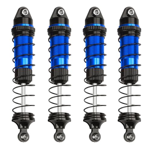 RC Shock Absorber Set Oil Damper for Losi 1/18 Mini LMT 4X4 Brushed | Monster Truck RTR Upgrade Parts Blue Aluminum Front Rear Universal Shock Absorber - color: Blue