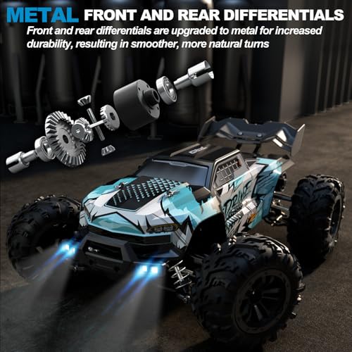 1:16 Scale Brushless RC Car - 50+ MPH High Speed All Terrain Off-Road Monster Truck for Adults & Teens 14+ | 2.4GHz, 2X LiPo Batteries, RTR | Hobby Grade Remote Control Vehicle
