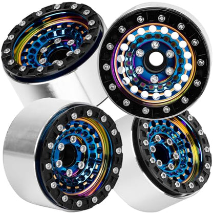 RC 1.9”Wheel Rims for 1/10 SCX10 90046 AXI03007 TRX4 TRX6 VS4-10 Gen7 Gen8 MST CFX D90 RC Crawler,1.9 Beadlock Super Heavy Brass & Aluminum Deep Dish Wheel Rims(4PCS) Colour - color: Colour/4pcs