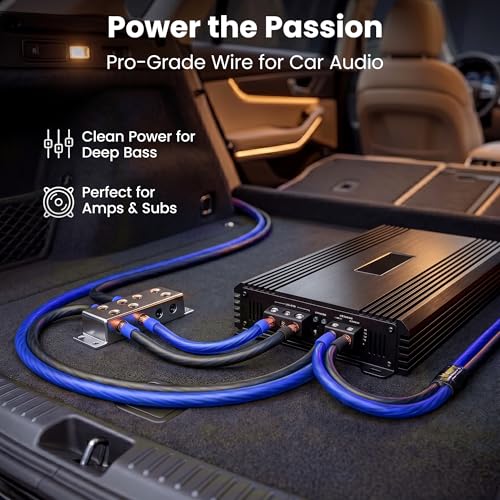 GEARit 8 Gauge Wire 25 ft Blue, 8 AWG Battery Cable CCA, Copper-Clad Aluminum Power Ground Wire for Car Audio Amp, Automotive, RV - color: 8 Gauge Wire, size: Blue - 25ft