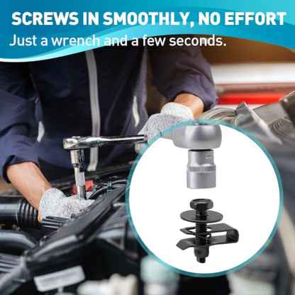 50Pcs M6-1.0 Automotive Body Bolts & U-Nut Clips Kit | Universal Carbon Steel Nuts with 10mm Hex Head Screws, Fender Liner Screw for Engine Splash Shield Underbody Cover - color: Black-M6