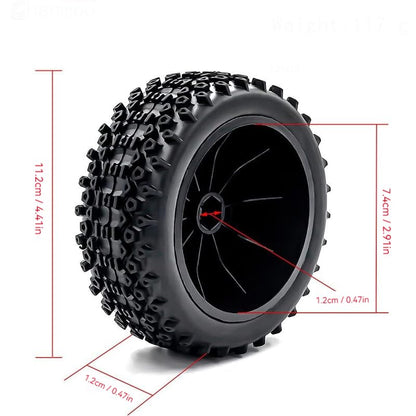 Levelda RC 1/10 12 mm Hexagonal Remote Control Wheels and Tires are Suitable for Trax Short Truck Tires and are Applicable to Slash 4x4 2WD Arrma Senton HSP Modified Tires and Wheels.