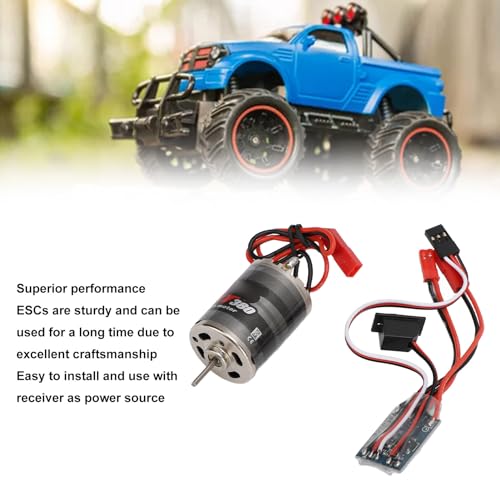 RC Brushed Motor ESC Professional 380 Stainless Steel Large Torsion 38T Brushed Motor with 30A Brush ESC JST Plug for 1/16 1/18 RC Car Boat