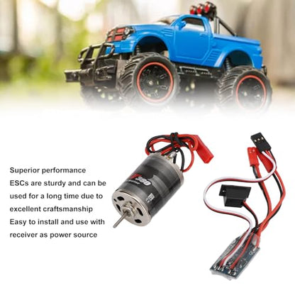 RC Brushed Motor ESC Professional 380 Stainless Steel Large Torsion 38T Brushed Motor with 30A Brush ESC JST Plug for 1/16 1/18 RC Car Boat