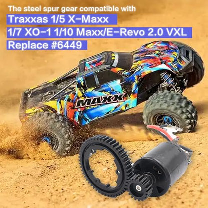 50T Spur Gear 1 Mod and 18T Pinion Gear Fit for Traxxas X Maxx | Hardened Steel Construction,Replace 6448,Compatible with XO 1,Maxx and E Revo 2.0,CNC Precision Machining - size: 50T+18T
