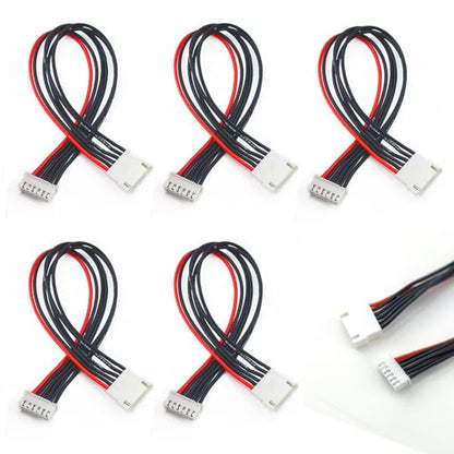 5PCS JST-XH 5S Balance Extension Cable Lipo Charger Extension Cable Lead Wire 20CM JST Balance Leads for LiPo Battery Balance Charging 22AWG Silicone Wire