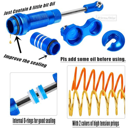RC Upgrades Part for 1/10 Slash 2WD,Driveshafts,Shock Absorbers &Suspension Arms &Turnbuckles Links&Caster Blocks &Steering Block &Stub Axle Carriers &Shock Towers &Bulkhead,Navy Blue - color: Navy Blue(2wd)