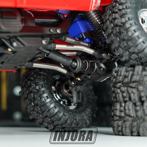 INJORA Stainless Steel Steering Link & 41g High Clearance Chassis Links Set for 1/18 RC Crawler TRX4M High Trail K10 F150, 6g