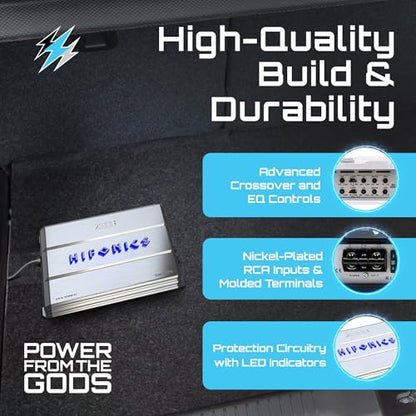 Hifonics Zeus ZXX 1000 Watt Max Class D Monoblock Car Audio Amplifier Amp with Bass Knob and Remote, Variable Crossovers, ZXX-1000.4, Silver - style: 1000 Watt Monoblock