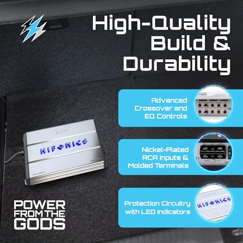 Hifonics Zeus ZXX 3200 Watt Max Class D Monoblock Car Audio Amplifier Amp with Bass Knob and Remote, Variable Crossovers, ZXX-3200.1D, Silver - style: 3200 Watt Monoblock