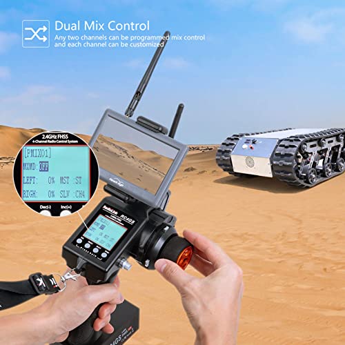 GoolRC RC4GS V2 RC Transmitter 4 Channels and Receiver R6FG with Gyro 400M Remote Controller for Car Boat Truck Transmitter for RC Boat