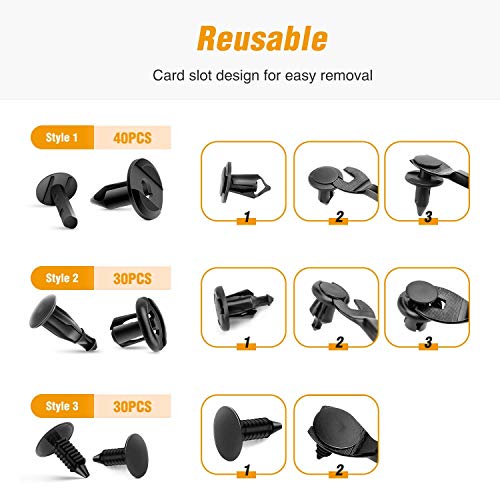GOOACC GRC-18 100PCS 7mm 8mm 10mm Nylon Push Expansion Screws Replacement Kit,Bumper Fastener Rivet Clips GM 21030249 Ford N807389S - color: 100PCS 7mm 8mm 10mm