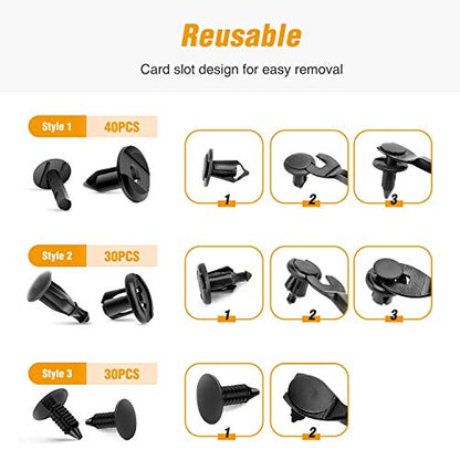 GOOACC GRC-18 100PCS 7mm 8mm 10mm Nylon Push Expansion Screws Replacement Kit,Bumper Fastener Rivet Clips GM 21030249 Ford N807389S - color: 100PCS 7mm 8mm 10mm