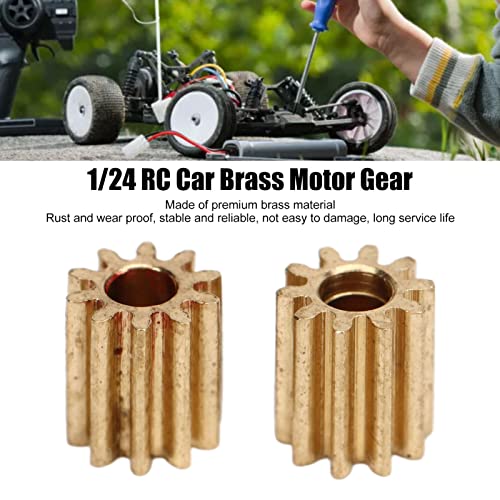 RC Car Brushed Motor Gear, Durable High Precision Replacement, 1/24 Scale RC Crawler Gear Set, 5PCS for RC Enthusiasts Beginners Off Road Crawling