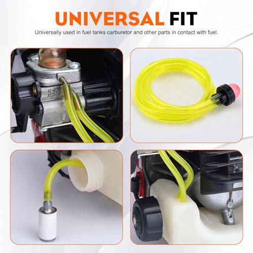 Hipa Gas Fuel Line Hose Tubing for Small Engine Weedeater 4 Size 4 ft. Each | I.D x O.D 1/8" x 1/4" 1/8" x 3/16" 3/32" x 3/16" .08" x .14" Fuel Line for Chainsaw Lawn Mower Trimmer Blower Model Parts