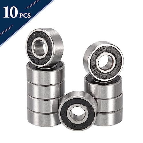 R2-2RS Deep Groove Ball Bearings, ID 1/8" x OD 3/8" x Width 5/32" Double Rubber Sealed Ball Bearing Pre-Lubricated Chrome Steel Z2 Lever 10pcs - size: R2-2RS 1/8"x3/8"x5/32"