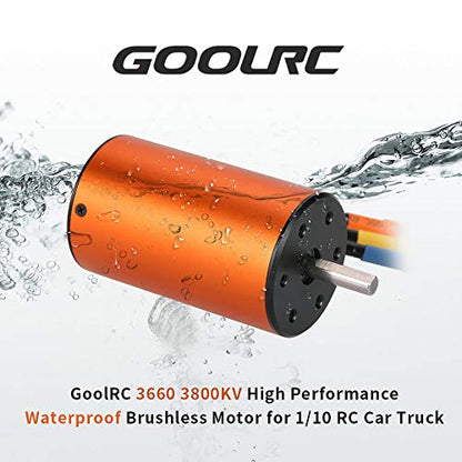 GoolRC Waterproof 3660 3800KV Brushless Motor with 60A ESC Combo Set for 1/10 RC Car Truck Waterproof Motor