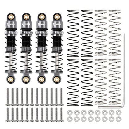 INJORA 39mm Shocks- Aluminum Threaded Shock Adjustable Absorber Oil Damper for Axial SCX24 FMS FCX24M 1/24 RC Crawler Car Upgrade Parts(Grey) - color: Grey