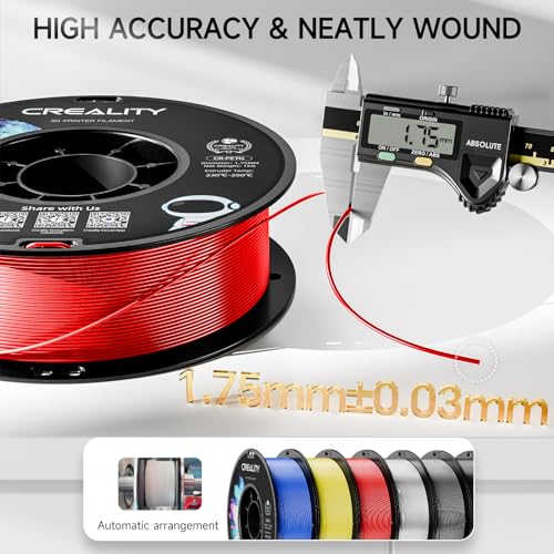 Official CREALITY PETG 3D Printer Filament 1.75mm 4KG | High Precision Strong Toughness, Odorless Better Flow Moistureproof 3D Printing Ender Filament - color: Petg-4kg -Black&white&red&blue, size: 1.75 mm